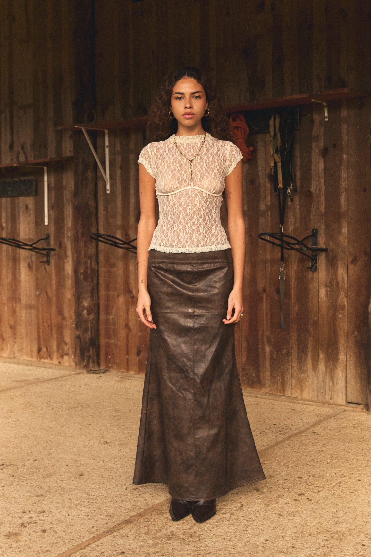 RODEO LONG SKIRT BROWN