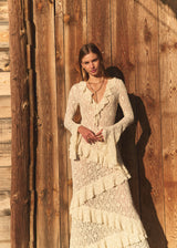 LACE LONG DRESS CREAM