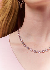 BRAT PINK NECKLACE IN SILVER