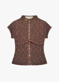 HANA BROWN VINTAGE BLOUSE
