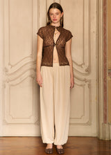 HANA BROWN VINTAGE BLOUSE