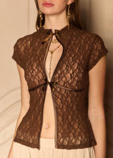 HANA BROWN VINTAGE BLOUSE