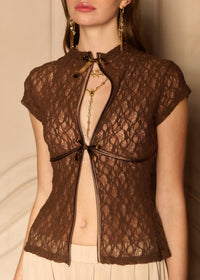 HANA BROWN VINTAGE BLOUSE